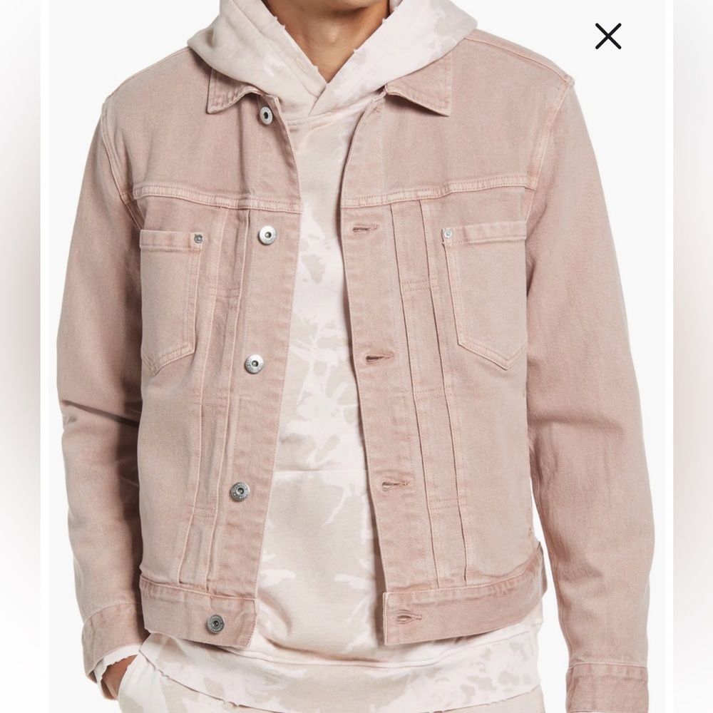ALL SAINTS Prado Smokey Pink Denim JACKET Size XL